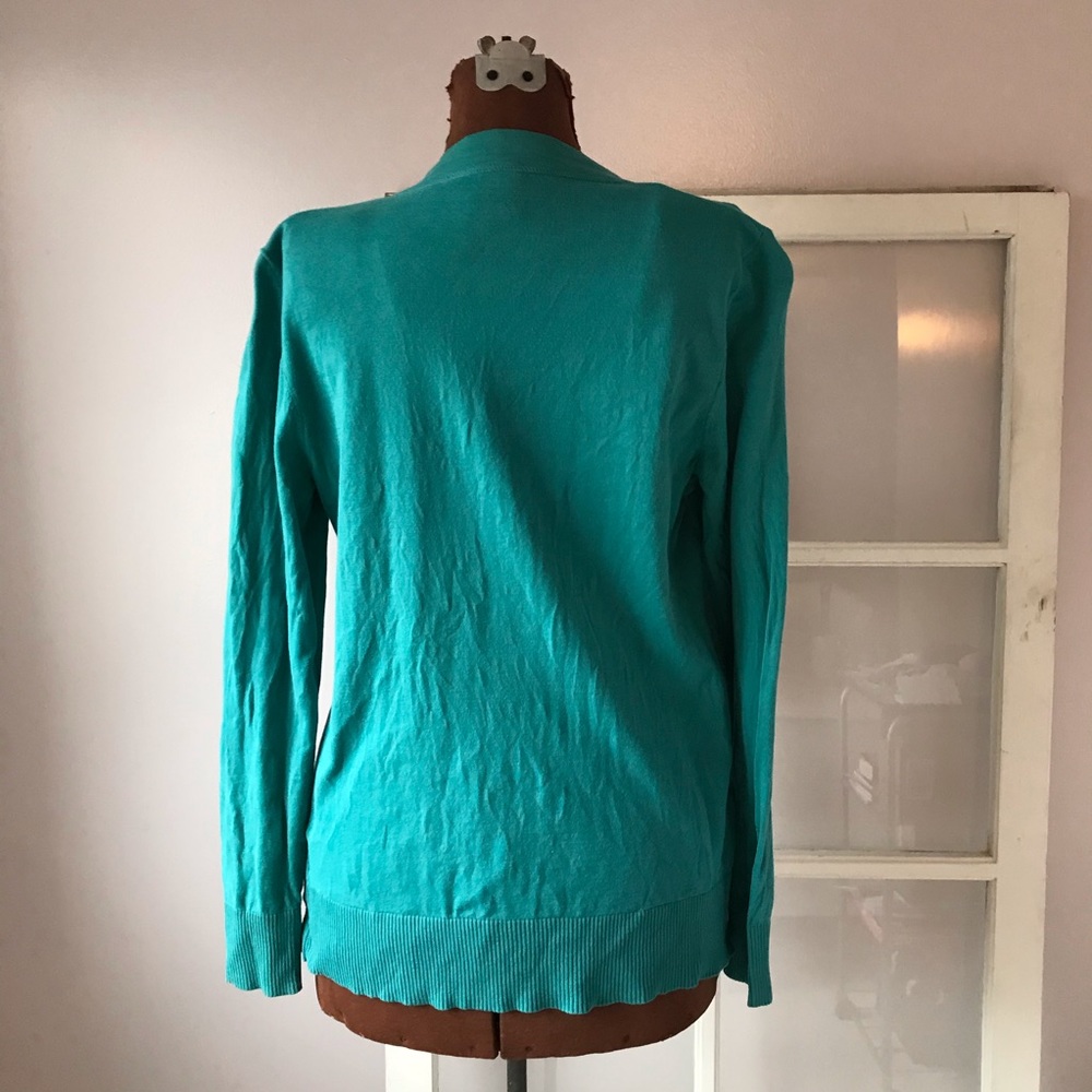 Tory Burch turquoise colored cardigan - Picture 4 of 7
